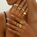 Load image into Gallery viewer, 16pc Adjustable Geometric Ring Set