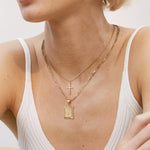 Load image into Gallery viewer, 14k Initial Necklace + FREE Cross Necklace