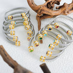 Load image into Gallery viewer, Twisted Birthstone Cuff Bracelet