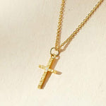 Load image into Gallery viewer, 2pc 14k Initial & Cross Necklace Set