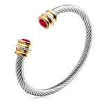 Load image into Gallery viewer, Twisted Birthstone Cuff Bracelet