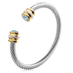 Load image into Gallery viewer, Twisted Birthstone Cuff Bracelet