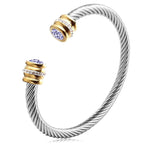 Load image into Gallery viewer, Twisted Birthstone Cuff Bracelet