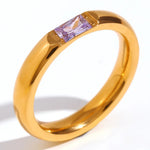 Load image into Gallery viewer, 18k Baguette Cut Fine Birthstone Ring