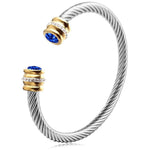 Load image into Gallery viewer, Twisted Birthstone Cuff Bracelet