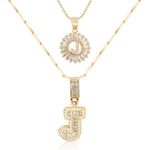 Load image into Gallery viewer, 2pc 14k Diamond Letter Initial Necklaces