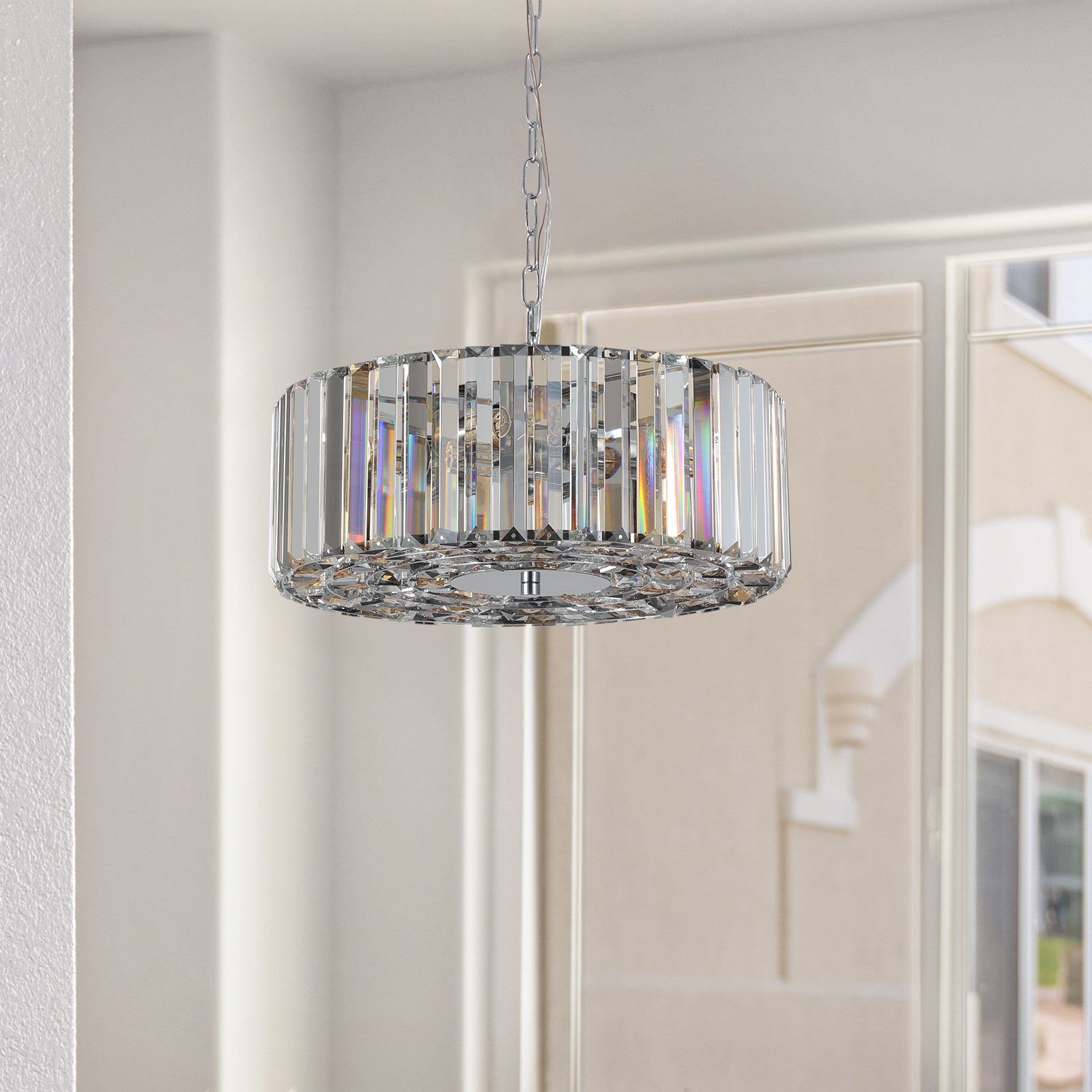 Baguette Crystal Modern Round Chandelier