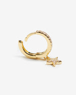 Load image into Gallery viewer, Janice Star Diamond Pave Hoop Earrings