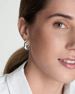 Load image into Gallery viewer, Leila Small Silver Hoop Earrings