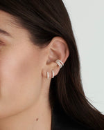Load image into Gallery viewer, Cleo Micro Pave Silver Huggies
