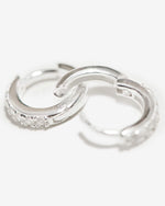 Load image into Gallery viewer, Cleo Micro Pave Silver Huggies