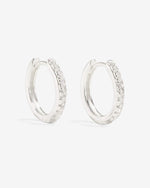 Load image into Gallery viewer, Manda Tiny Pave Silver Huggies