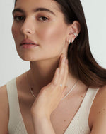 Load image into Gallery viewer, Manda Tiny Pave Silver Huggies