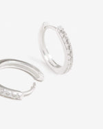 Load image into Gallery viewer, Manda Tiny Pave Silver Huggies