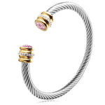 Load image into Gallery viewer, Twisted Birthstone Cuff Bracelet