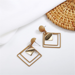 Load image into Gallery viewer, Geometric Drop Earrings Hollow Square Earrings