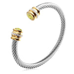 Load image into Gallery viewer, Twisted Birthstone Cuff Bracelet