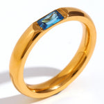 Load image into Gallery viewer, 18k Baguette Cut Fine Birthstone Ring
