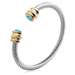 Load image into Gallery viewer, Twisted Birthstone Cuff Bracelet