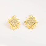 Load image into Gallery viewer, 14k Braided Diamond Square Earrings