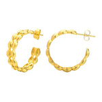 Load image into Gallery viewer, 14k Dainty C Shaped Layered Hoop Earrings