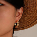 Load image into Gallery viewer, 14k Dainty C Shaped Layered Hoop Earrings