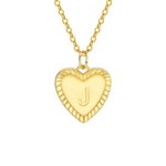 Load image into Gallery viewer, 14k Dainty Heart Pendant Letter Initial Necklace