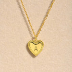 Load image into Gallery viewer, 14k Dainty Heart Pendant Letter Initial Necklace