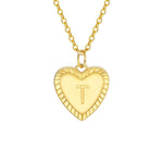Load image into Gallery viewer, 14k Dainty Heart Pendant Letter Initial Necklace