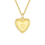 Load image into Gallery viewer, 14k Dainty Heart Pendant Letter Initial Necklace