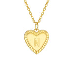 Load image into Gallery viewer, 14k Dainty Heart Pendant Letter Initial Necklace