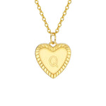 Load image into Gallery viewer, 14k Dainty Heart Pendant Letter Initial Necklace