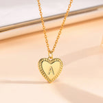 Load image into Gallery viewer, 14k Dainty Heart Pendant Letter Initial Necklace