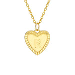 Load image into Gallery viewer, 14k Dainty Heart Pendant Letter Initial Necklace