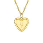 Load image into Gallery viewer, 14k Dainty Heart Pendant Letter Initial Necklace