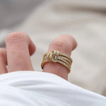 Load image into Gallery viewer, 14k Dainty Layered Diamond Knot Ring