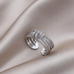 Load image into Gallery viewer, 14k Dainty Layered Diamond Knot Ring