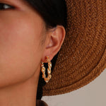 Load image into Gallery viewer, 14k Deluxe Textured Spiral Hoop Earrings
