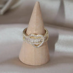 Load image into Gallery viewer, 14k Lovers Loop Diamond Heart Ring