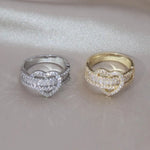 Load image into Gallery viewer, 14k Lovers Loop Diamond Heart Ring