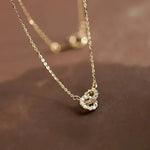 Load image into Gallery viewer, 14K S925 Interlaced Diamond Circles Necklace