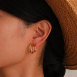 Load image into Gallery viewer, 14k Teardrop Outline Earrings