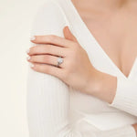 Load image into Gallery viewer, 2pc S925 Pear Cut Ring Set