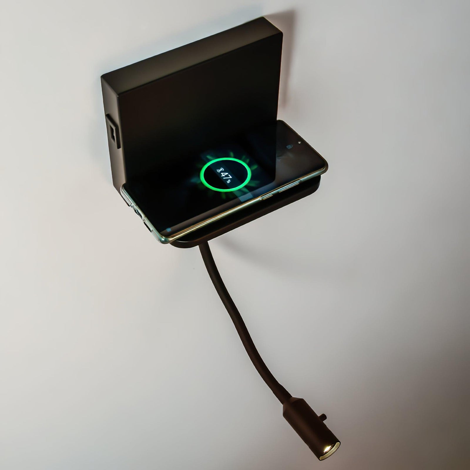 Curved Brushed Metal Contemporary Wall Light