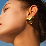 Load image into Gallery viewer, Large Heart Shape Stud Earrings