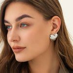 Load image into Gallery viewer, Large Heart Shape Stud Earrings
