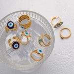 Load image into Gallery viewer, 18k Bohemian Evil Eye Rings