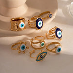 Load image into Gallery viewer, 18k Bohemian Evil Eye Rings