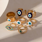Load image into Gallery viewer, 18k Bohemian Evil Eye Rings