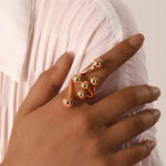 Load image into Gallery viewer, 18k Bold Layered Ball Wrap Ring